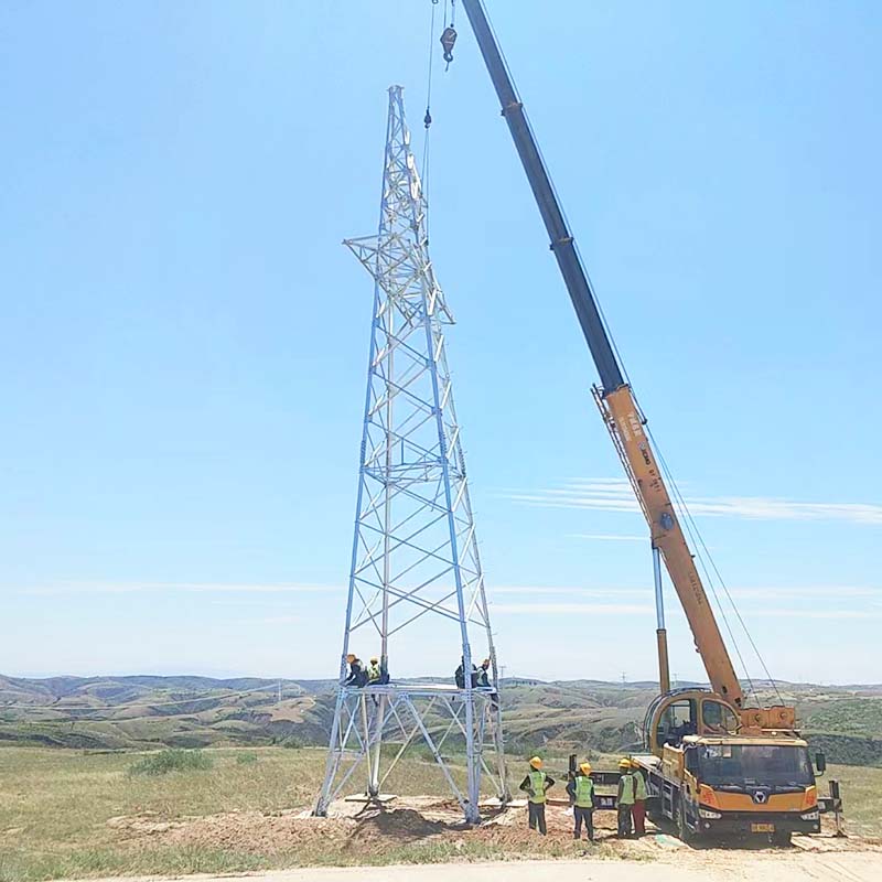 5G Base Station Single Tube Angle Steel Komunikasi Tower